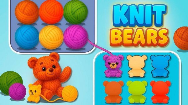 Knit Bears Puzzle Game - Cozy Yarn Matching Fun