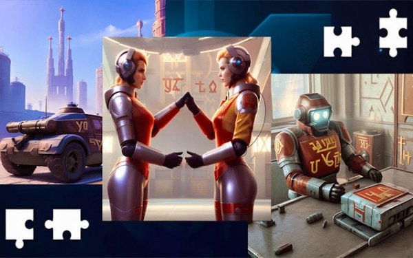 Neuro Puzzles Soviet Future AI Art Jigsaw Puzzle Game Online