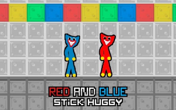 Red and Blue Stick Huggy: Portal Rush Online Game